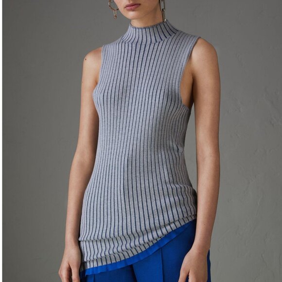 NWT Burberry Cashmere Silk Knit Tank Top | Workwear, Date Night, Layering - Picture 1 of 12